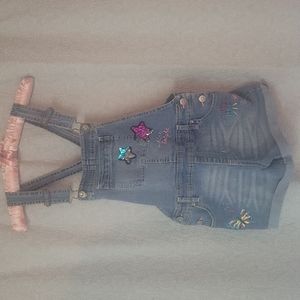 Jordache girl's short Jean Overalls LG 10-12